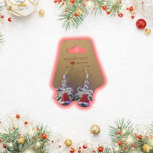 🎮Red & Silver Bell Earrings - HANDMADE